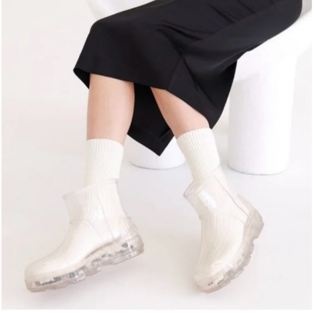 NEW UGG Clear Drizlita Rain Boots with wool-blend removable insole